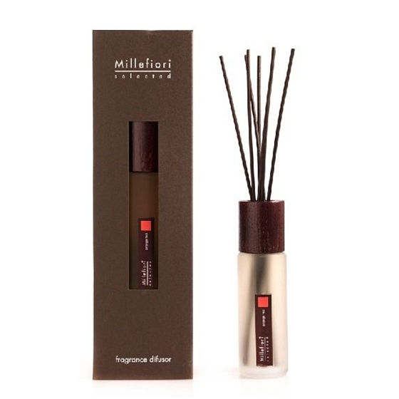 Millefiori Milano Selected Orange Tea - Pomarančový čaj Difuzér 100 ml + 7 stebiel v dĺžke 28 cm do menších priestorov vydrží 5-6 týždňov