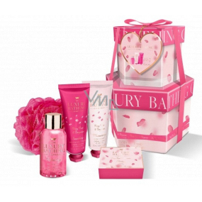 Grace Cole Perfect Petals umývací gél 50 ml + krém na ruky 50 ml + telový krém 50 ml + toaletné mydlo 100 g + nylonová umývacia žinka, kozmetická sada