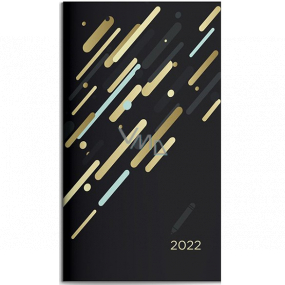 Albi Diár 2022 Vreckový dvojtýždenná Čierny 15,5 x 8,5 x 0,5 cm