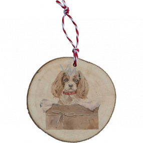 Bohemia Gifts Ručne vyrobená drevená vianočná ozdoba Cavalier King Charles Spaniel 6 cm