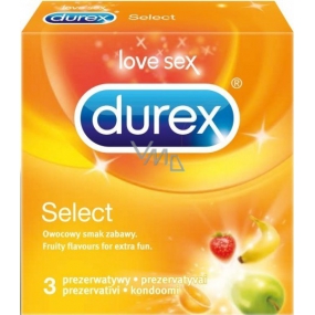 Durex Select kondóm farebné s príchuťou nominálna šírka: 56 mm 3 kusy