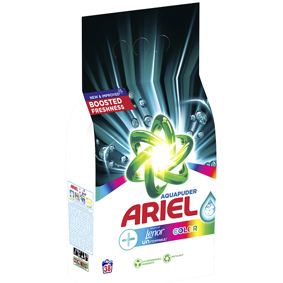 Ariel Aquapuder Touch of Lenor Color prací prášok na farebné oblečenie 38 dávok 2,47 kg