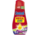 Somat All in 1 Lemon & Lime gél do umývačky riadu na účinné čistenie a žiarivý lesk 80 dávok 2 x 720 ml, duopack