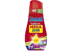 Somat All in 1 Lemon & Lime gél do umývačky riadu na účinné čistenie a žiarivý lesk 80 dávok 2 x 720 ml, duopack