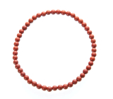 Jaspis červený náramok elastický prírodný kameň, guľôčka 4 mm / 19 cm, plná starostlivosť o kameň
