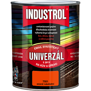 Industrol S2013 univerzál lesk vrchná farba na kov a drevo, 7551 oranžová, 750 ml