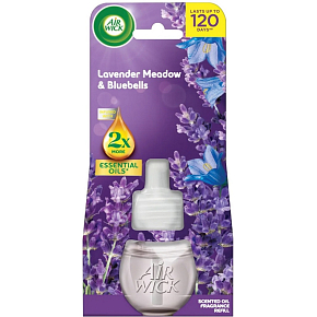 Air Wick Essential Oils Lavender Meadow & Bluebells - Levanduľová lúka a modré kvietky, elektrický osviežovač náhradná náplň 19 ml
