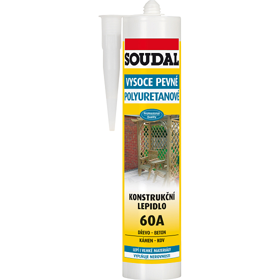 Soudal 60A konštrukčné lepidlo na drevo, číre, 300 ml