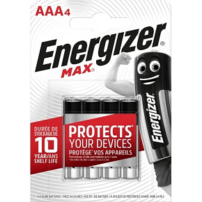 Energizer Max Alkaline AAA mikrotužková batéria, 4 ks