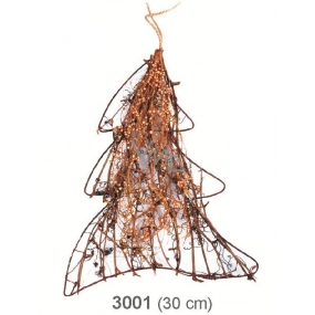 Stromček prútený s perličkami na zavesenie 30 cm