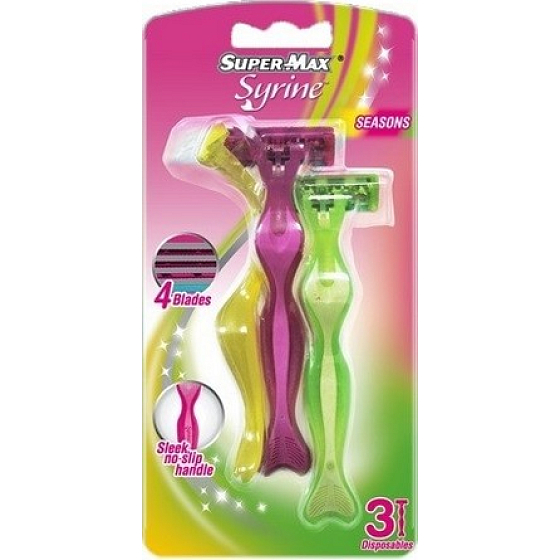 Super-Max Syrine Seasons 4břitý holiaci strojček pre ženy 3 kusy