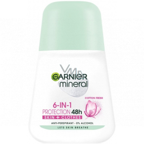 Garnier Mineral Protection Cotton Fresh 48h guličkový antiperspirant dezodorant roll-on pre ženy 50 ml