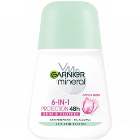 Garnier Mineral Protection Cotton Fresh 48h guľôčkový antiperspirant deodorant roll-on pre ženy 50 ml
