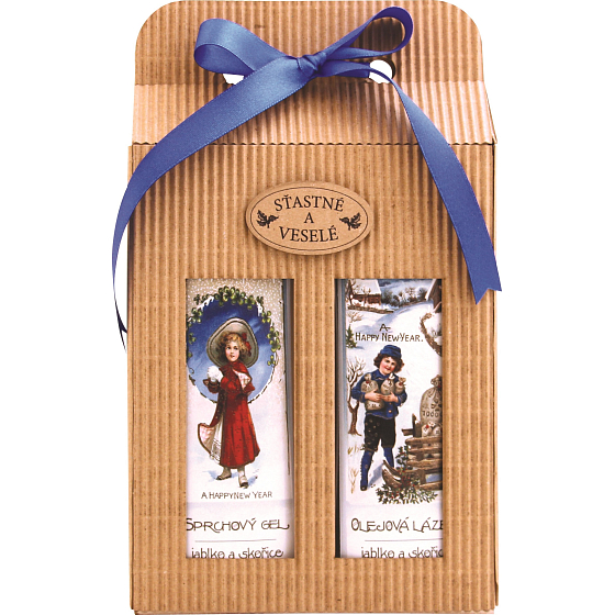 Bohemia Gifts Jablko a Škorica sprchový gél 250 ml + olejový kúpeľ 250 ml, kozmetická sada