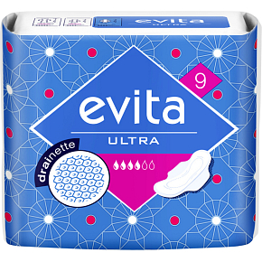 Evita Ultra Drainette, dámske vložky, 9 ks