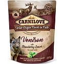 Carnilove Dog Pouch Paté Zverina s lístkami jahôd bezobilné kapsičky pre dospelých psov 300 g