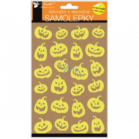 Nálepky Halloween svietiace v tme usmiate tekvice 14 x 25 cm