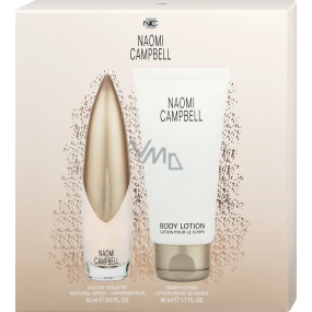 Naomi Campbell Naomi Campbell toaletná voda pre ženy 15 ml + telové mlieko 50 ml, darčeková sada pre ženy