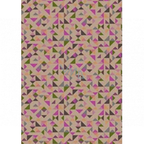 Ditipo Darčekový baliaci papier 70 x 100 cm Farebné trojuholníky 2 listy