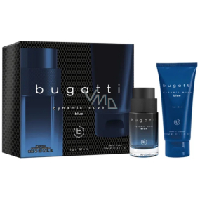 Bugatti Dynamic Move Blue toaletná voda 100 ml + sprchový gél 200 ml, darčeková súprava pre mužov