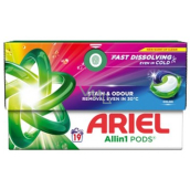Ariel All in 1 Pods Color gelové kapsle na praní na barevné prádlo 19 kusů