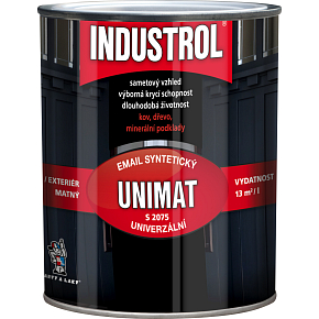 INDUSTROL Unimat vrchná farba na drevo a kov S2075, 1000 biela, 600 ml
