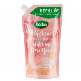Radox Care + Moisturise Harmanček a jojobový olej antibakteriálne tekuté mydlo náhradná náplň 500 ml