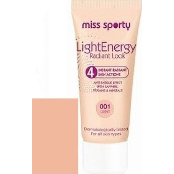 Miss Sporty Light Energy make-up, ktorý prežiari 002 pre normálnu a suchú pleť
