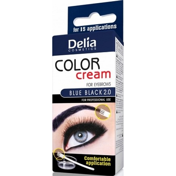 Delia Cosmetics Color Cream farbiace krém na obočie a mihalnice Blue Black 15 ml + 15 ml