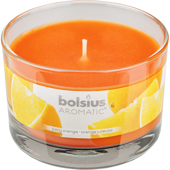 Bolsius Aromatic Juicy Orange - Pomaranč vonná sviečka v skle 90 x 65 mm 247 g doba horenia cca 30 hodín