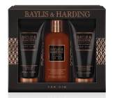 Baylis & Harding Men Čierne korenie a Ženšen tekuté mydlo na telo aj vlasy 300 ml + balzam po holení 200 ml + sprchový gél 200 ml, kozmetická sada pre mužov
