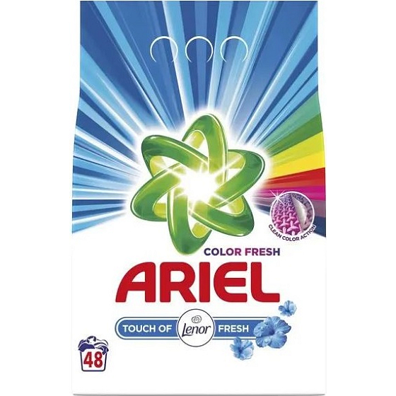 Ariel Fresh Touch of Lenor Color prací prášok na farebné i biele prádlo 48 dávok 3,6 kg