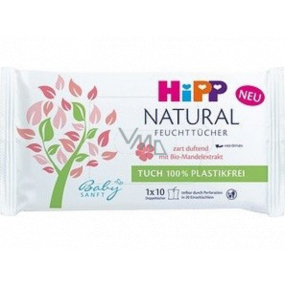 HiPP Babysanft Natural Sensitive čistiace vlhčené obrúsky pre deti 10 kusov