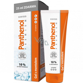 Swiss Premium Panthenol 10% chladivý gél s mentolom pre hydratáciu podráždenej pokožky 100 + 25 ml