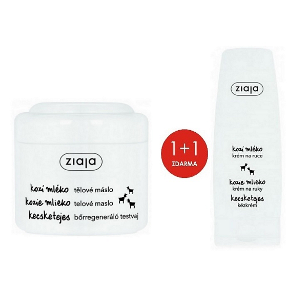 Ziaja Telové maslo z kozieho mlieka 200 ml + krém na ruky 80 ml, duopack