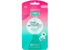 Wilkinson Quattro Intuition Smooth Sensitive holiaci strojček pre ženy 3 kusy