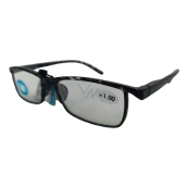 Berkeley Dioptrické okuliare na čítanie +1 Plastové čierne škvrny Modrý blok 1 kus MC2238B