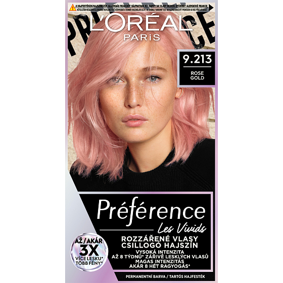 L'oreal Paris Préférence Vivid Colors barva na vlasy, Rose Gold 9.213