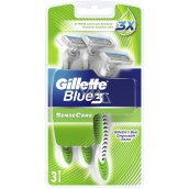 Gillette Blue 3 Sense Care 3 britvy jednorazový holiaci strojček pre mužov 3 kusy