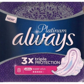 Always Platinum 3 x Triple Protection Ultra Super Plus hygienické vložky s krídelkami 8 kusov
