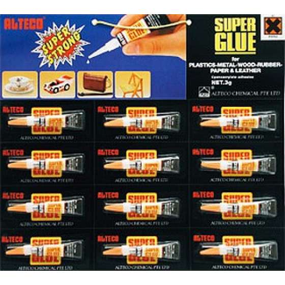 Alteco Super Glue univerzálne sekundové lepidlo 12 x 3 g