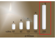 Lima Gastro hladká sviečka biela valec 40 x 250 mm 1 kus