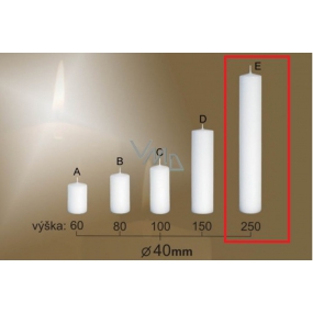 Lima Gastro hladká sviečka biela valec 40 x 250 mm 1 kus