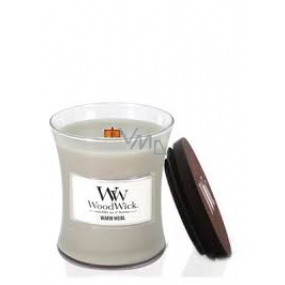 Woodwick Warm Wool - Hrejivá vlna vonná sviečka s dreveným knôtom a viečkom sklo malá 85 g