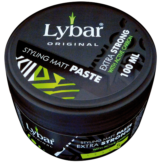 Lybar Stylingová zmatňujúci pasta na vlasy extra silno tužiaci s aktívnym uhlím 100 ml