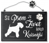 Nekupto Pets drevený nápis Schnauzer 155 x 98 x 5 mm