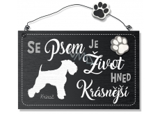 Nekupto Pets drevený nápis Schnauzer 155 x 98 x 5 mm