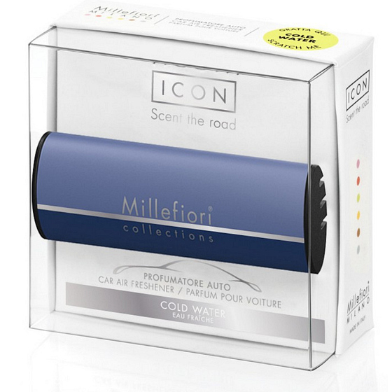 Millefiori Milano Icon Cold Water - Chladná voda vôňa do auta vonia až 2 mesiace 47 g