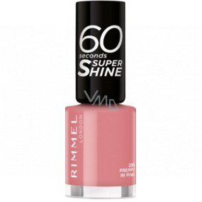 Rimmel London 60 Seconds Super Shine Nail Polish lak na nechty 235 Preppy Pink 8 ml