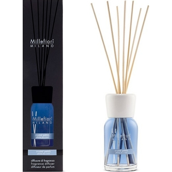 Millefiori Milano Natural Crystal Petals - Krištáľové lístky Difuzér 100 ml + 7 stebiel v dĺžke 25 cm do menších priestorov vydrží 5-6 týždňov
